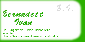 bernadett ivan business card