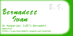 bernadett ivan business card